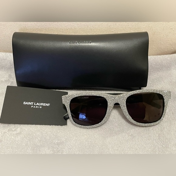NEW Saint Laurent 50MM Square Glitter Sunglasses - Picture 1 of 4